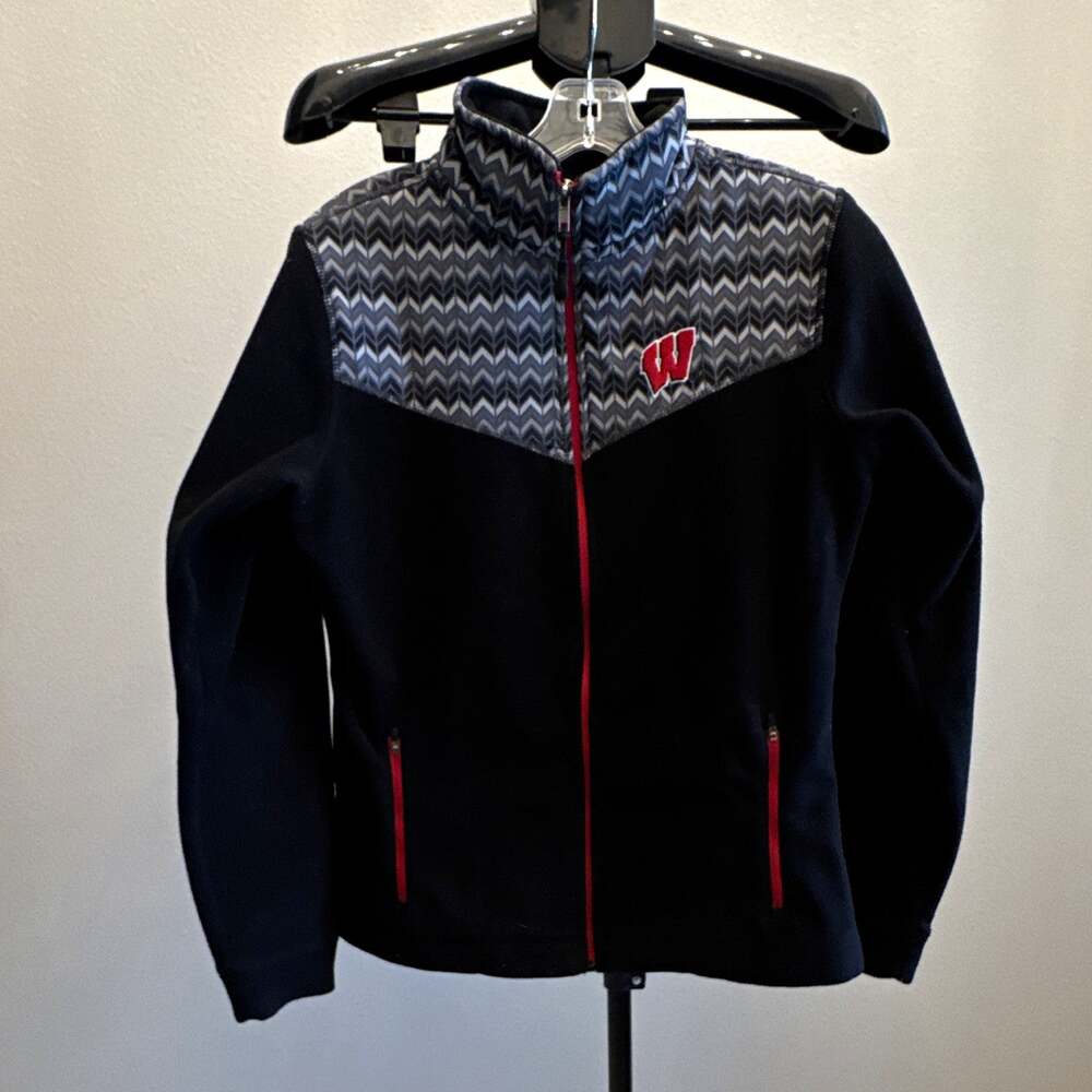 Colosseum Athletics Wisconsin Badgers Full Zip Jacket M Geometric UW Madison